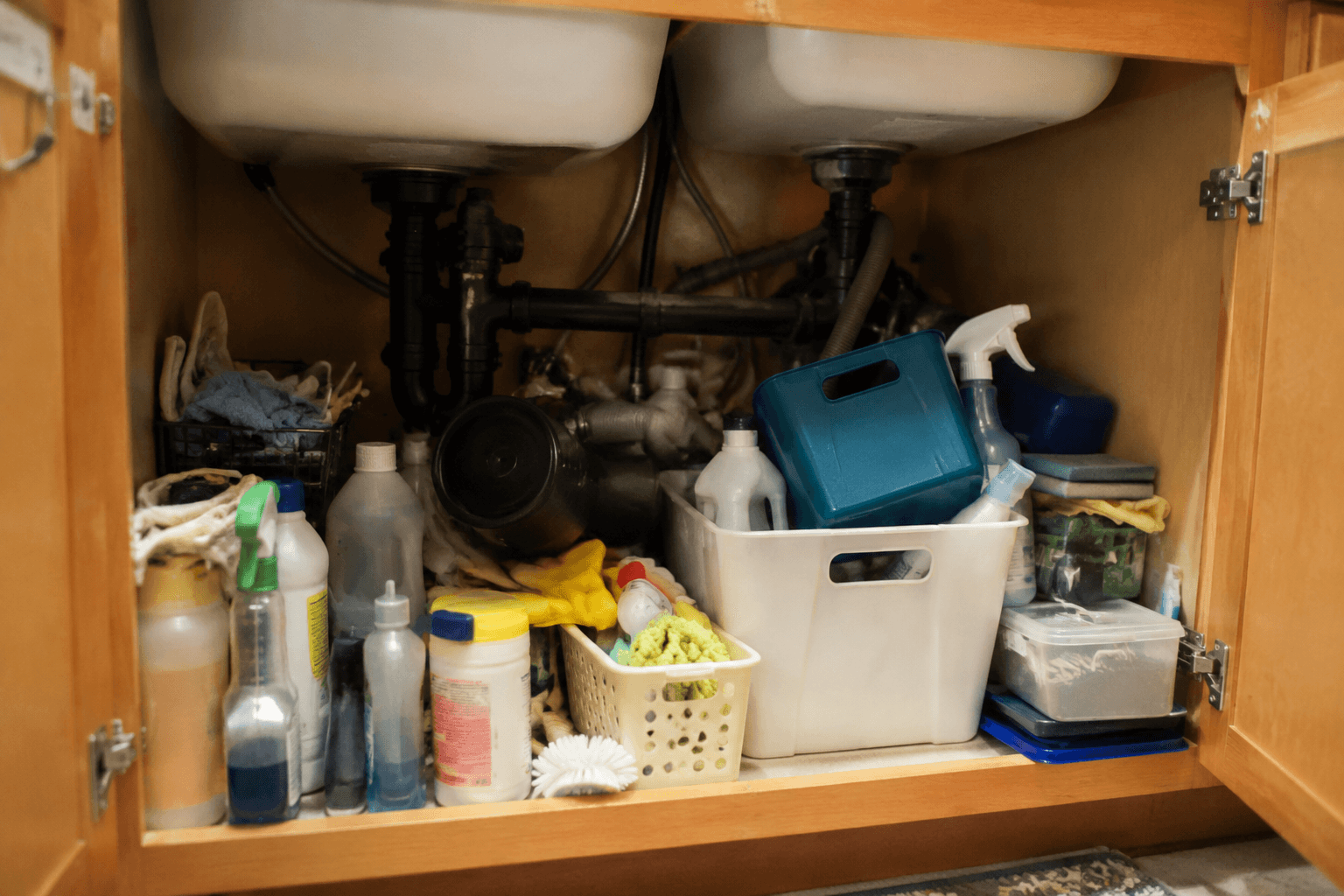 Before kitchen under-sink storage